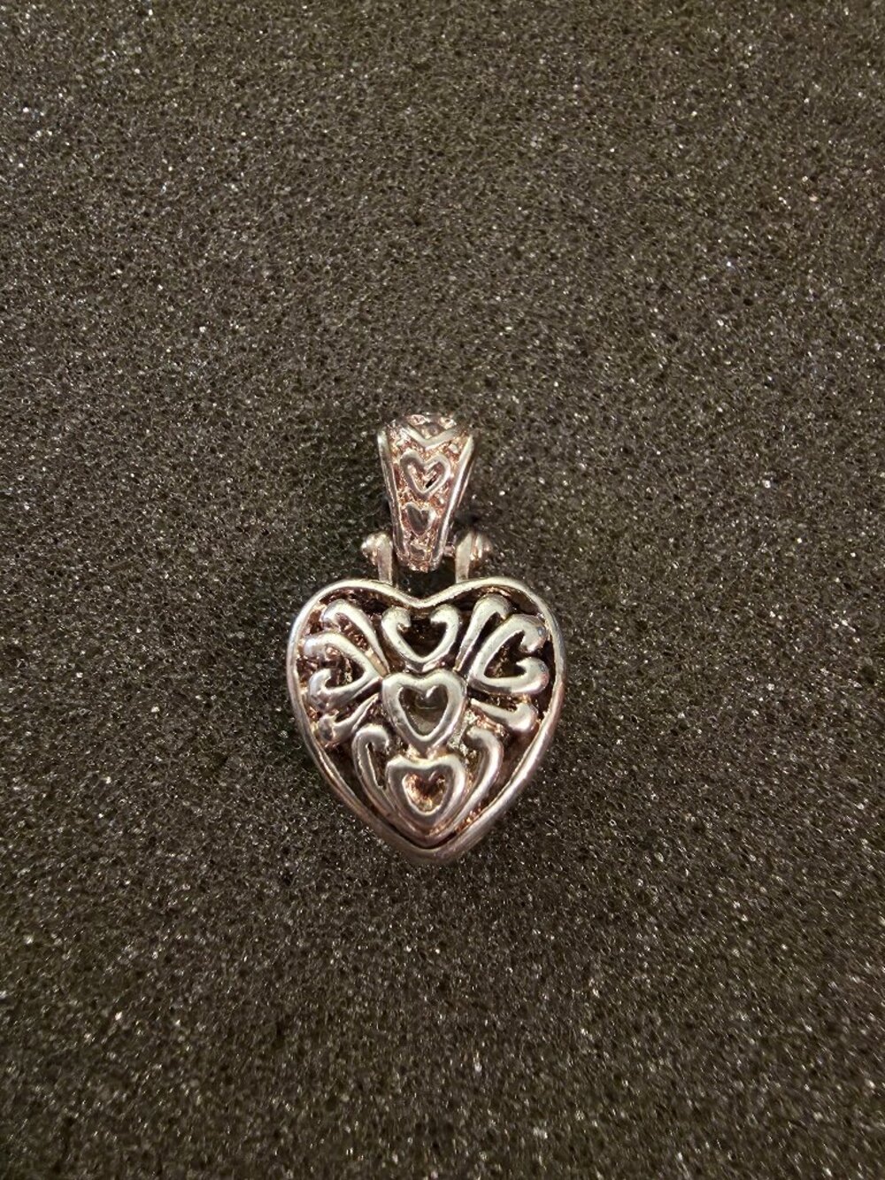 Sterling Silver Filigree Openwork Heart Pendant Necklace Charm